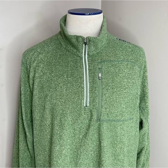 Hi Tec Half Zip XXL Mens Fleece Pullover Sweater Green long Sleeves - Picture 11 of 12